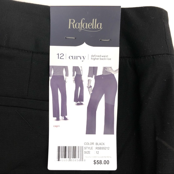 NWT Rafaella Black Curvy Capris - Picture 5 of 5